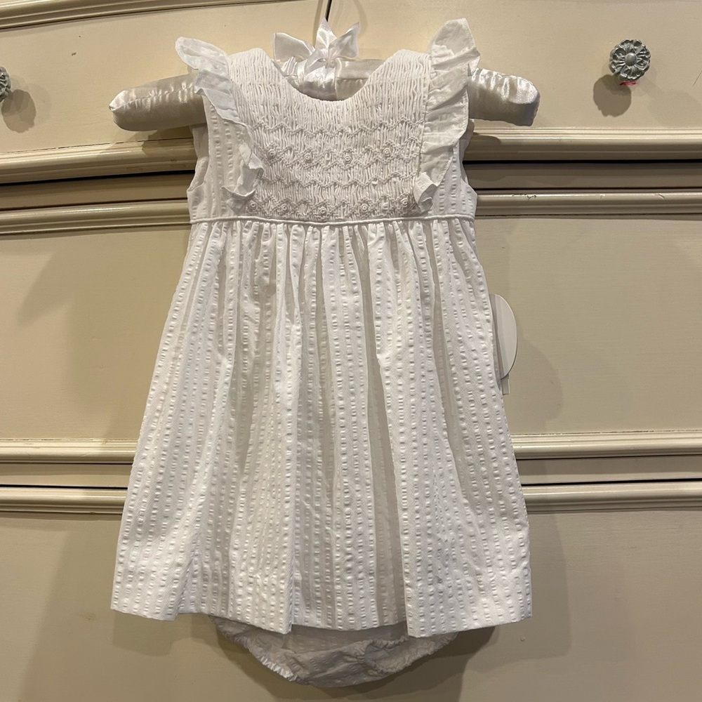 Edgehill Collection Flutter Sleeve Smocked Dress